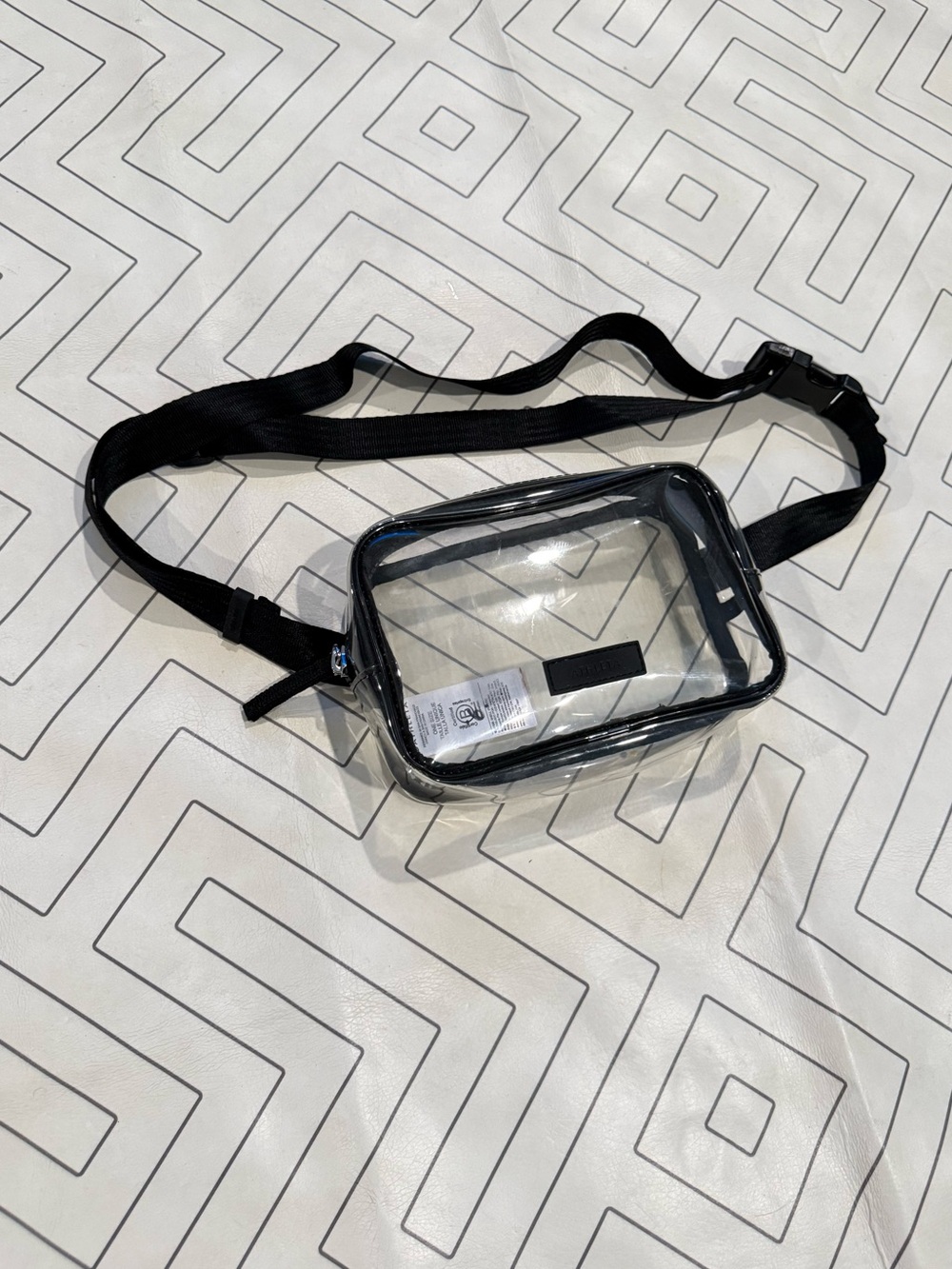 Athleta Clear Black Trim Fanny Pack